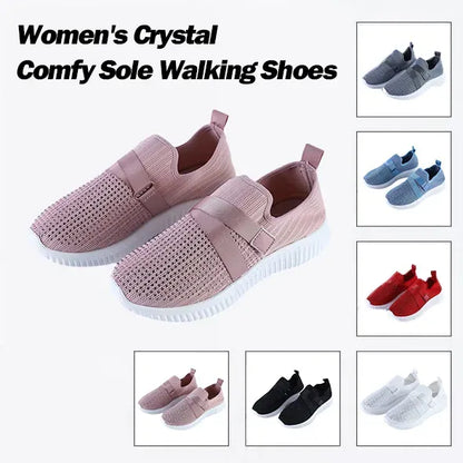 Women's Crystal Comfort Walking Shoes | Diabetic & Orthopedic Support