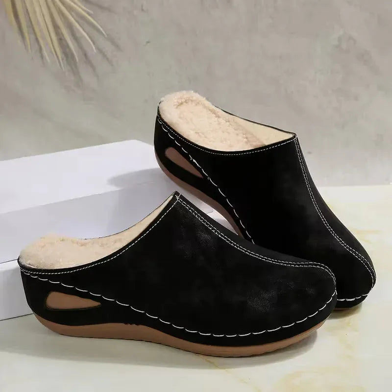 Women's Warm Non-Slip Winter Slippers – Wide Fit Available