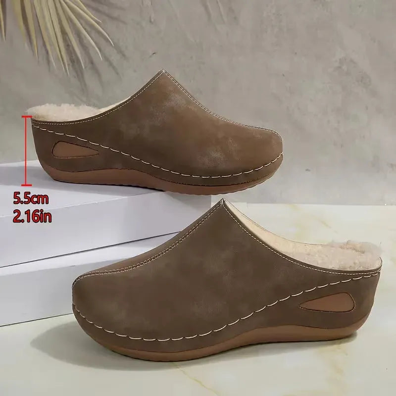 Women's Warm Non-Slip Winter Slippers – Wide Fit Available