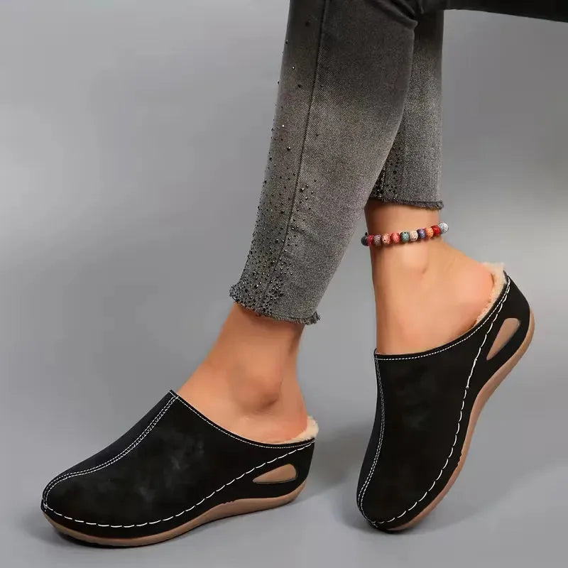 Women's Warm Non-Slip Winter Slippers – Wide Fit Available