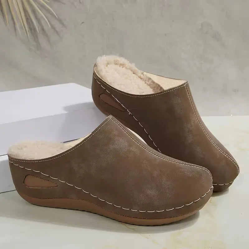 Women's Warm Non-Slip Winter Slippers – Wide Fit Available