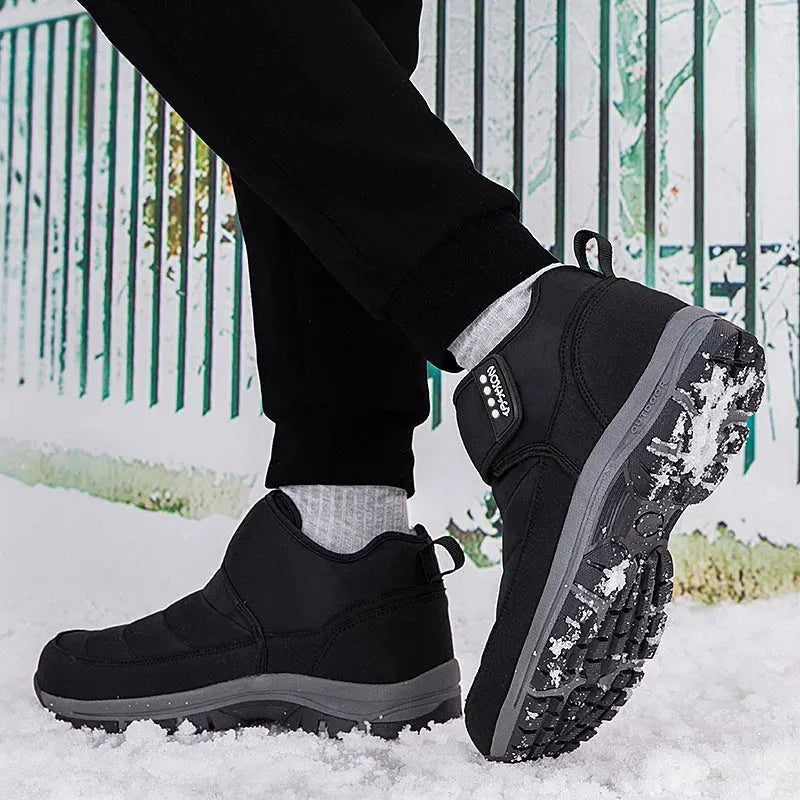 Men’s Puffer Snow Boots – Fur-Lined, Arch Support, Windproof, Waterproof & Non-Slip