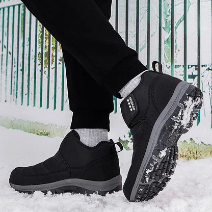 Men’s Puffer Snow Boots – Fur-Lined, Arch Support, Windproof, Waterproof & Non-Slip