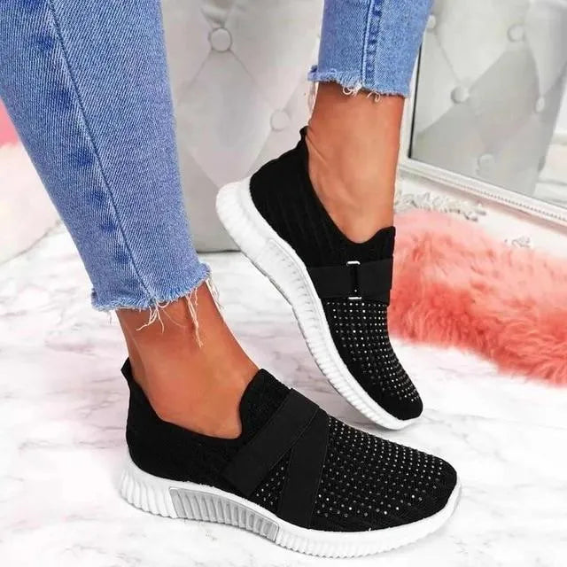 Women's Crystal Comfort Walking Shoes | Diabetic & Orthopedic Support