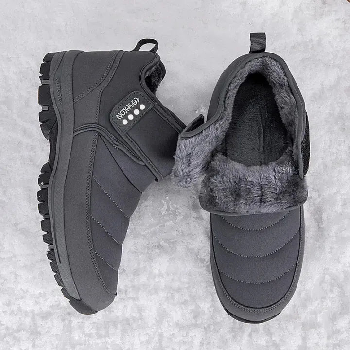 Men’s Puffer Snow Boots – Fur-Lined, Arch Support, Windproof, Waterproof & Non-Slip