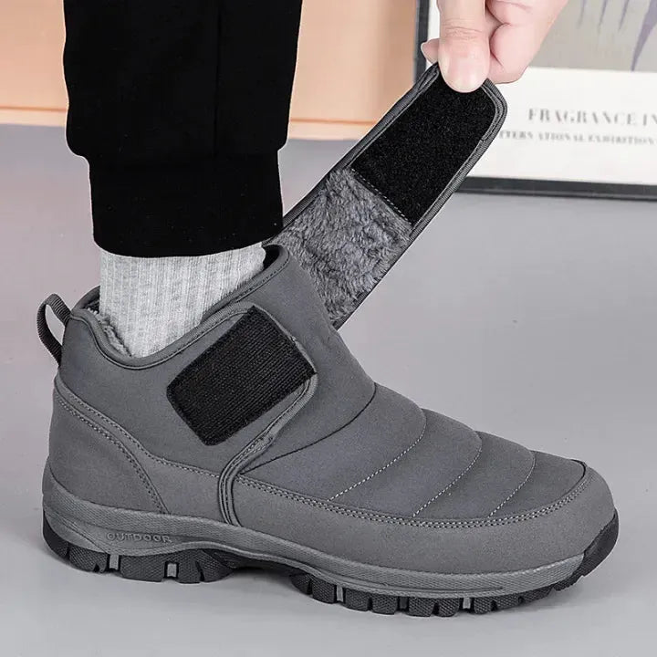 Men’s Puffer Snow Boots – Fur-Lined, Arch Support, Windproof, Waterproof & Non-Slip