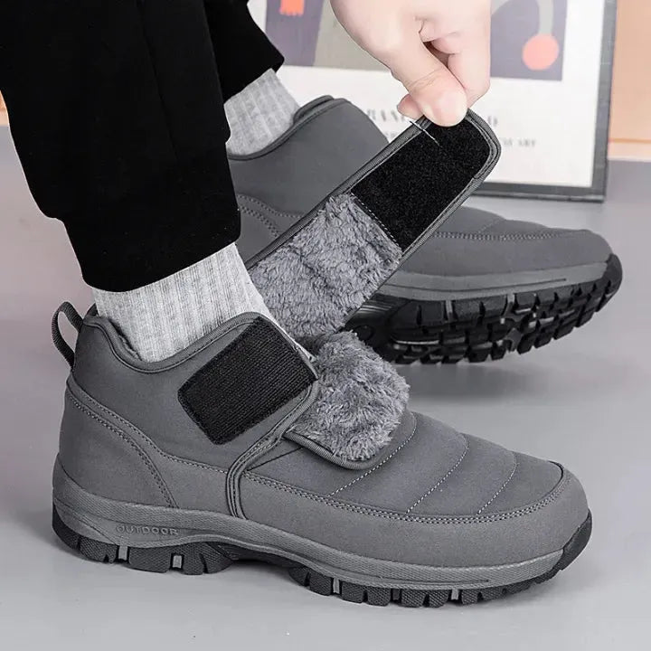 Men’s Puffer Snow Boots – Fur-Lined, Arch Support, Windproof, Waterproof & Non-Slip