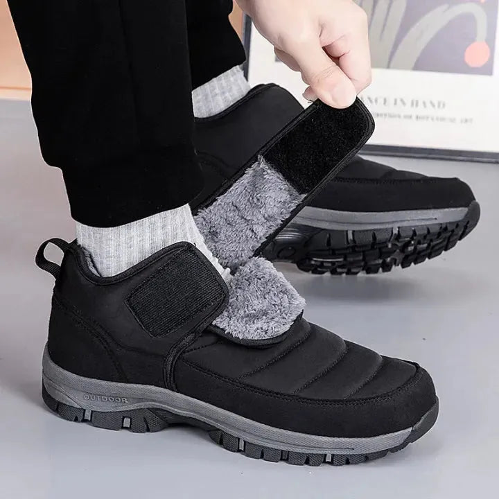 Men’s Puffer Snow Boots – Fur-Lined, Arch Support, Windproof, Waterproof & Non-Slip