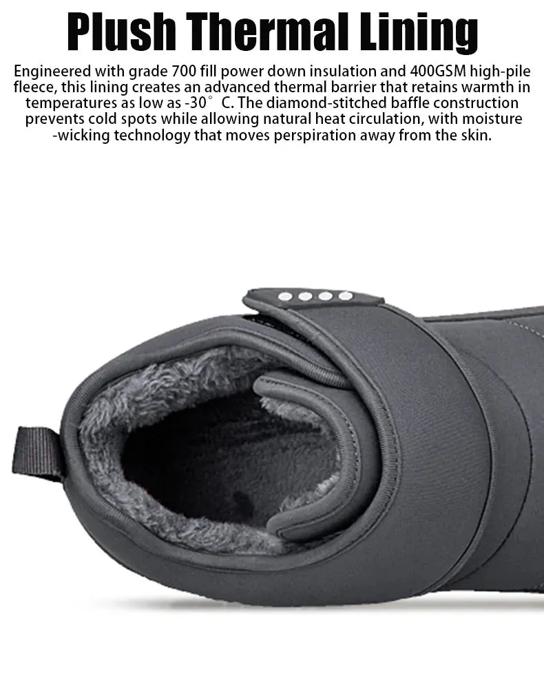 Men’s Puffer Snow Boots – Fur-Lined, Arch Support, Windproof, Waterproof & Non-Slip