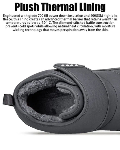 Men’s Puffer Snow Boots – Fur-Lined, Arch Support, Windproof, Waterproof & Non-Slip